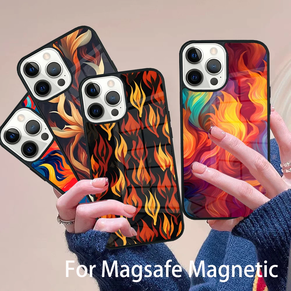Artistic Personality Flame Phone Case Magesafe Magnetic Wireless Charge Cover For IPhone 16 11 12 13 14 15 Pro Max Plus Mini
Artistic Personality Flame Phone Case Magesafe Magnetic Wireless Charge Cover For IPhone 16 11 12 13 14 15 Pro Max Plus Mini