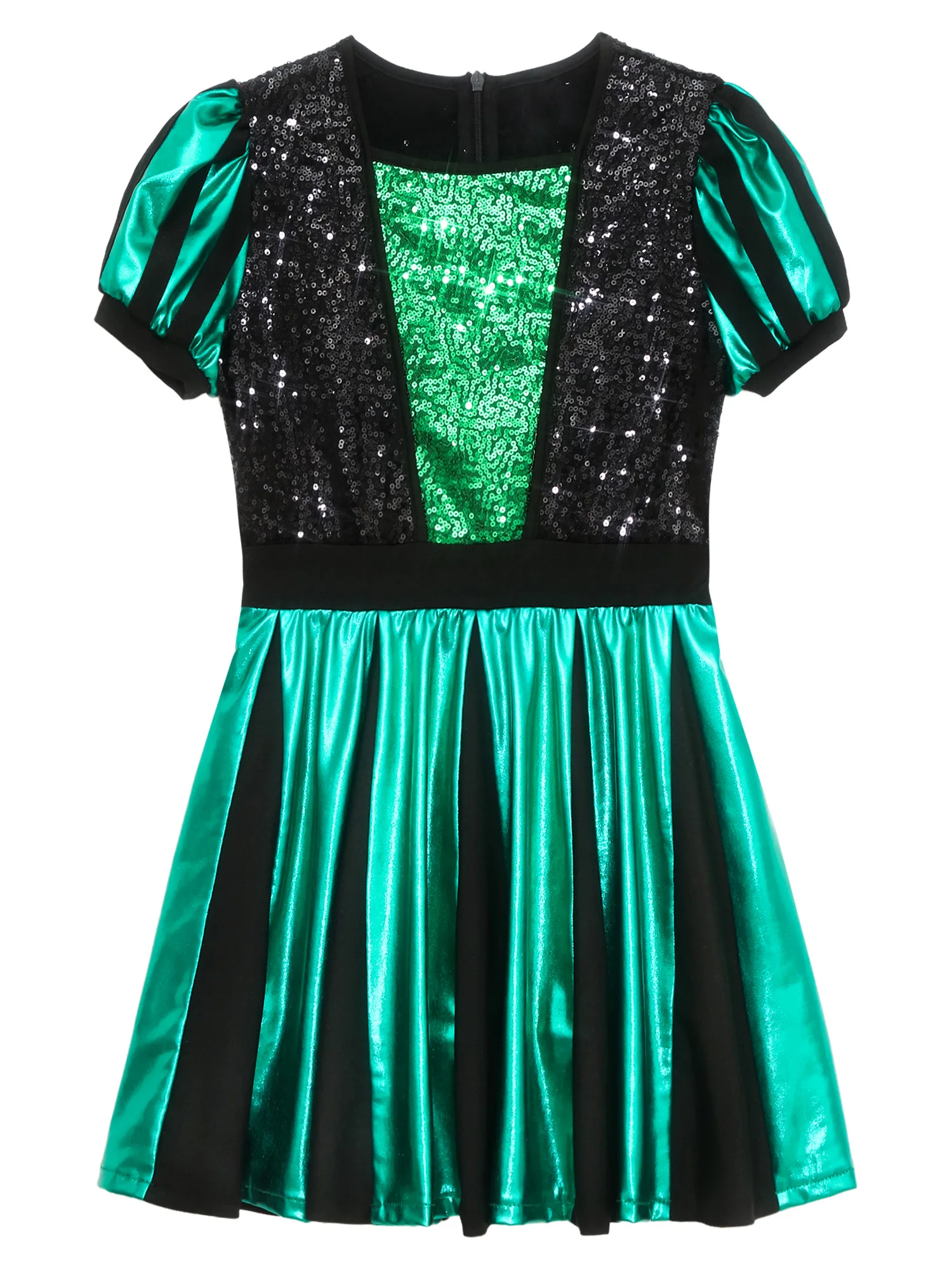 Children Musical Role Play Costume Short Back Invisible Zipper Shiny Sequins Color Block Metallic Dress Sparkly for Stage Party
Children Musical Role Play Costume Short Back Invisible Zipper Shiny Sequins Color Block Metallic Dress Sparkly for Stage Party