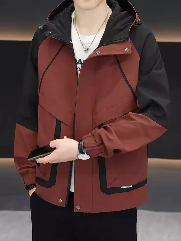 Мужская верхняя одежда для активного отдыха: куртка с капюшоном, повседневная, из полиэфирного волокна, с длинными рукавами, на молнии, с цветным блокированным дизайном, весна...
Мужская верхняя одежда для активного отдыха: куртка с капюшоном, повседневная, из полиэфирного волокна, с длинными рукавами, на молнии, с цветным блокированным дизайном, весна...