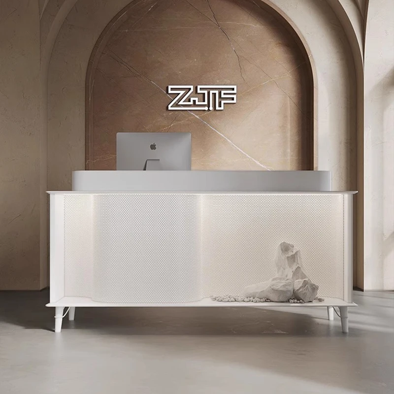 White Salon Reception Desks Design Service Counter Front Desk Reception Desks Checkout Store Schreibtisch Industrial Furniture
White Salon Reception Desks Design Service Counter Front Desk Reception Desks Checkout Store Schreibtisch Industrial Furniture