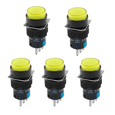 Yellow Round Cap Momentary 1NO 1NC Panel Push Button Switch AC 250V 5A
Yellow Round Cap Momentary 1NO 1NC Panel Push Button Switch AC 250V 5A