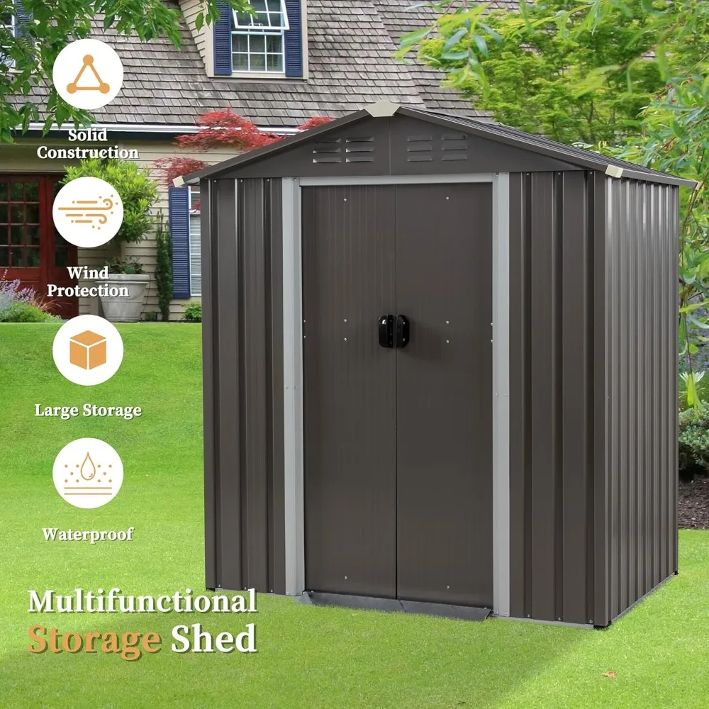 Outdoor Storage Shed, 6 X 4 FT Outside Metal Garden Shed with Large Window and Lockable Door, Waterproof Tool Shed, Customized
Outdoor Storage Shed, 6 X 4 FT Outside Metal Garden Shed with Large Window and Lockable Door, Waterproof Tool Shed, Customized