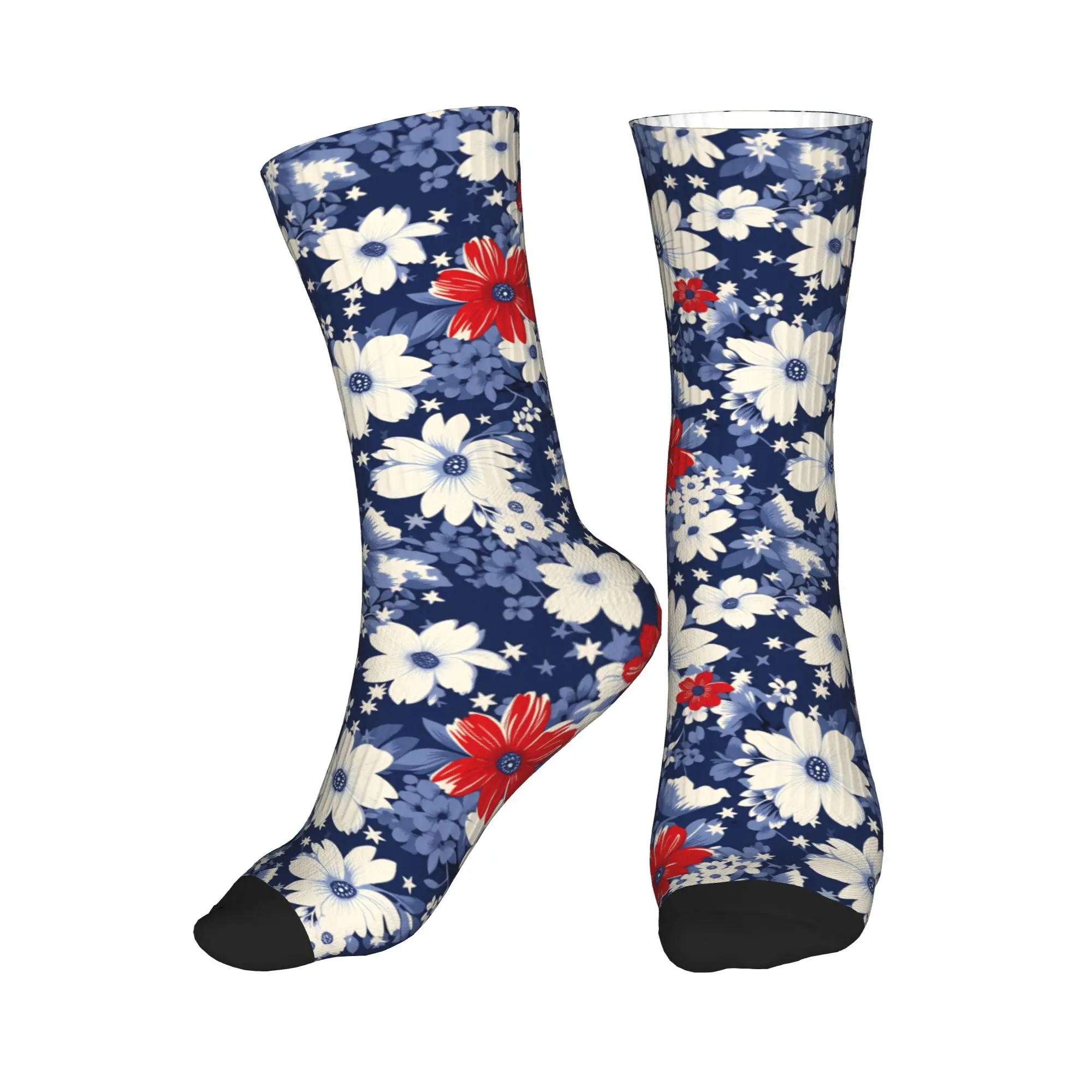 Funny Mens Patriotic Red White Blue Floral Print Dress Socks Unisex Warm Breathbale 3D Print Crew Socks
Funny Mens Patriotic Red White Blue Floral Print Dress Socks Unisex Warm Breathbale 3D Print Crew Socks