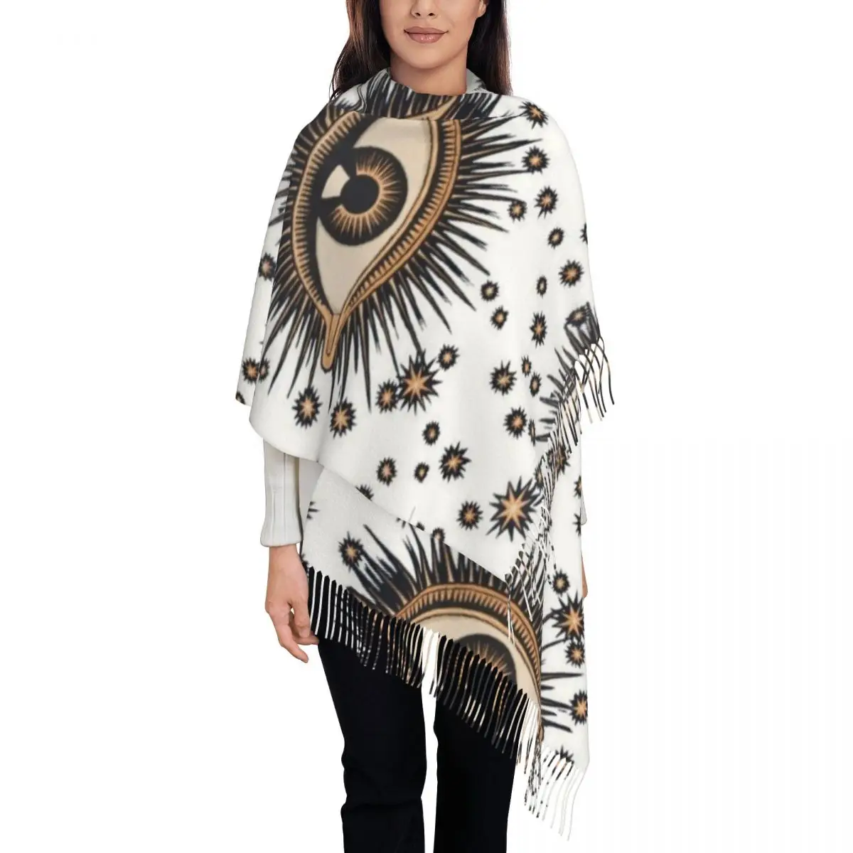 Женская зимняя теплая шаль винтажный зловещий Eye, большой длинный шарф, греческий амулет, шейный платок, шарфы с кисточками
Женская зимняя теплая шаль винтажный зловещий Eye, большой длинный шарф, греческий амулет, шейный платок, шарфы с кисточками