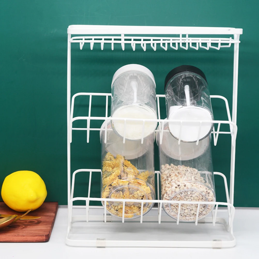 Iron Spice Rack 3 Layer Thickened Material Strong Durability Wear Resistance Kitchen Storage Bottle Jar Shelf ganizer
Iron Spice Rack 3 Layer Thickened Material Strong Durability Wear Resistance Kitchen Storage Bottle Jar Shelf ganizer