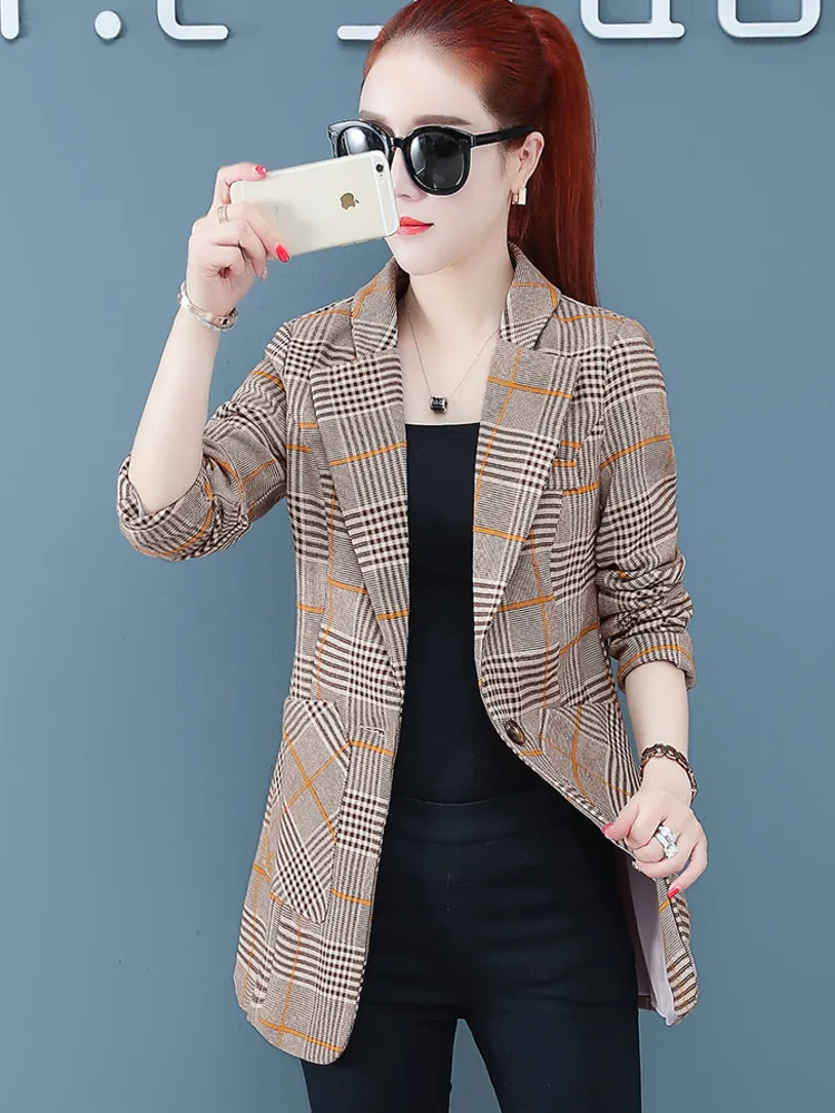 Simple Office Blazer Women Casual All Match Single Breasted Chic Plaid Long Sleeve Temperament Streetwear Work Clothes
Simple Office Blazer Women Casual All Match Single Breasted Chic Plaid Long Sleeve Temperament Streetwear Work Clothes