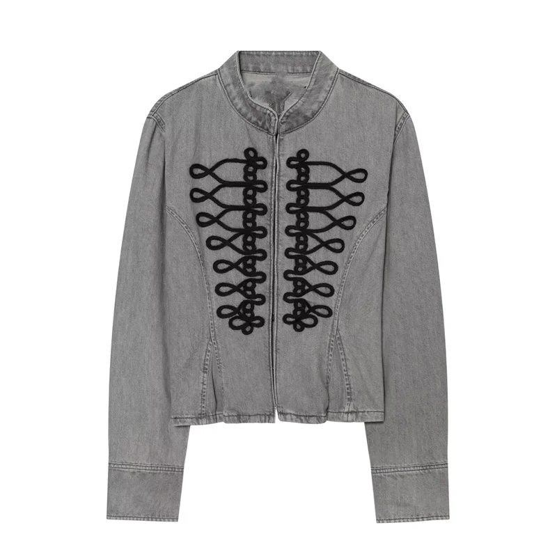 Summer women's jacket 2026 new fashionable long sleeved stand up collar straight leg short denim jacket
Summer women's jacket 2026 new fashionable long sleeved stand up collar straight leg short denim jacket