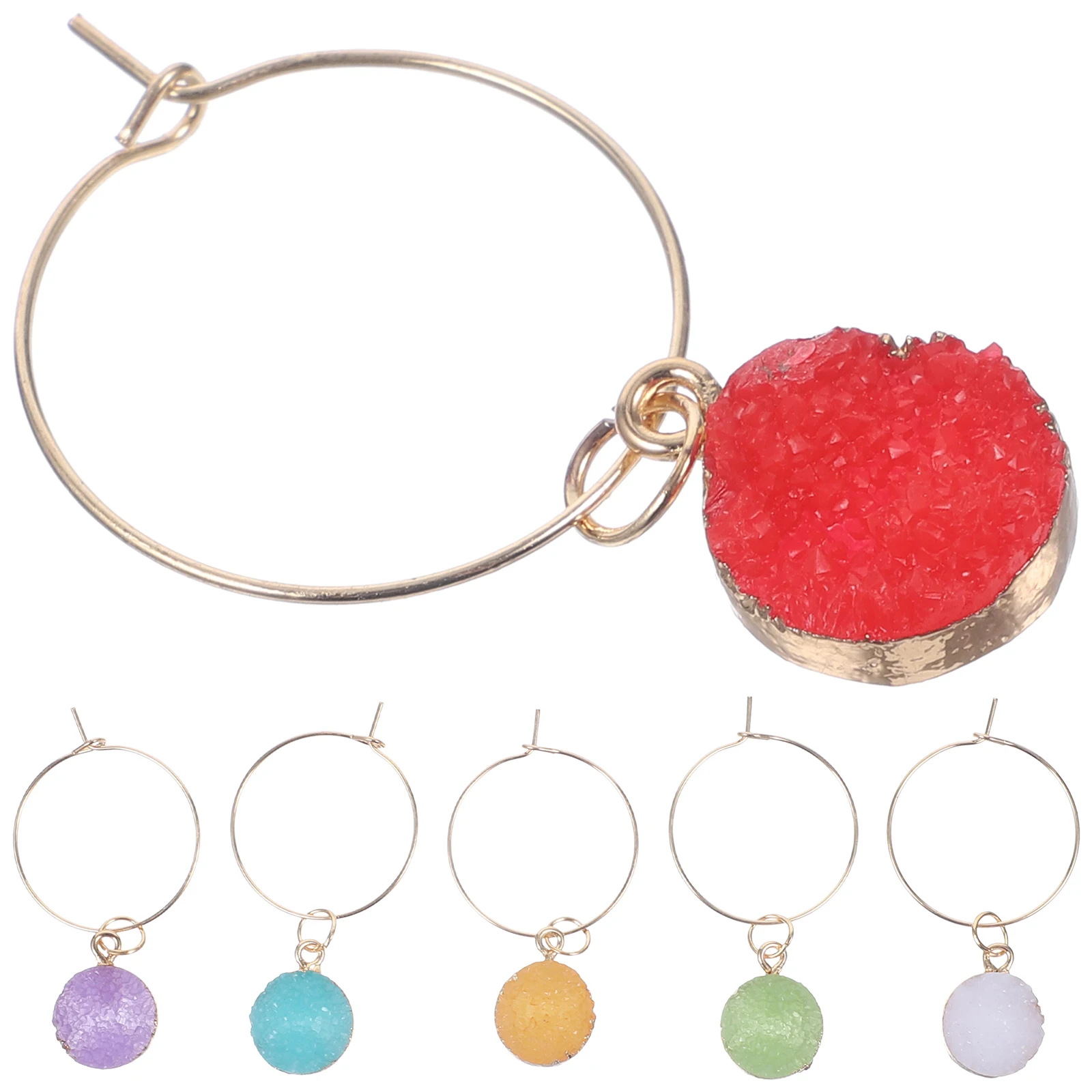 6 pcs Glass Markers Drink Charms Round Crystal Design Party Supplies Tags Resin Hanging Easy Clean Kitchen Bar
6 pcs Glass Markers Drink Charms Round Crystal Design Party Supplies Tags Resin Hanging Easy Clean Kitchen Bar