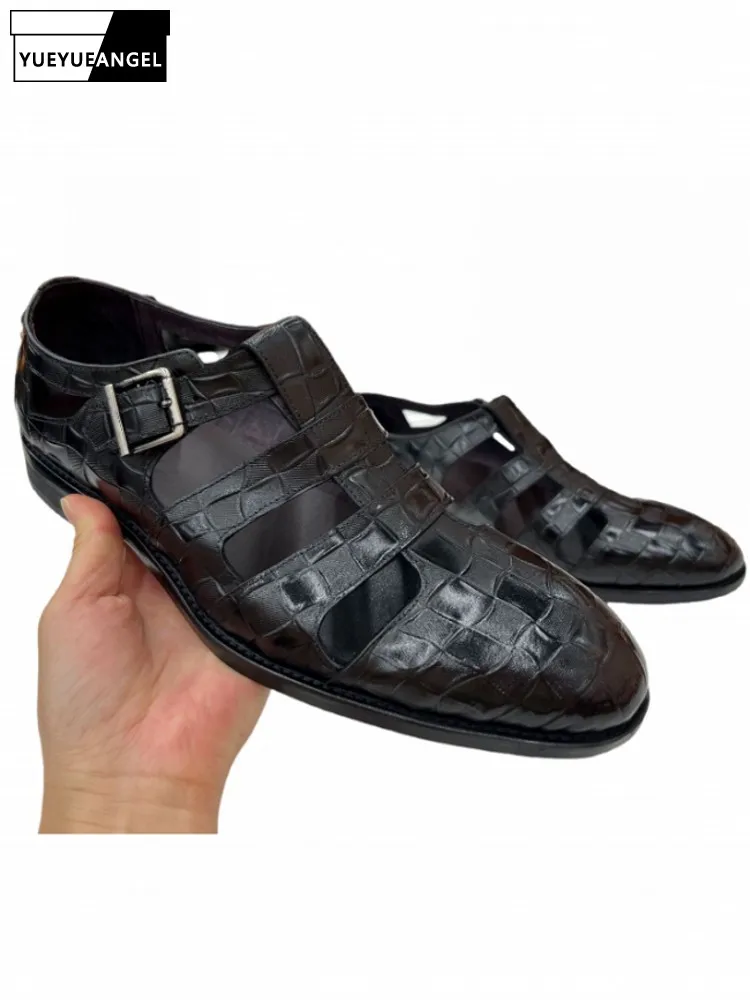 Summer Mens Vintage Close Toe Hollow Out Cowhide Genuine Leather Sandals Breathable Buckle Strap Business Casual Gladiator Shoes
Summer Mens Vintage Close Toe Hollow Out Cowhide Genuine Leather Sandals Breathable Buckle Strap Business Casual Gladiator Shoes