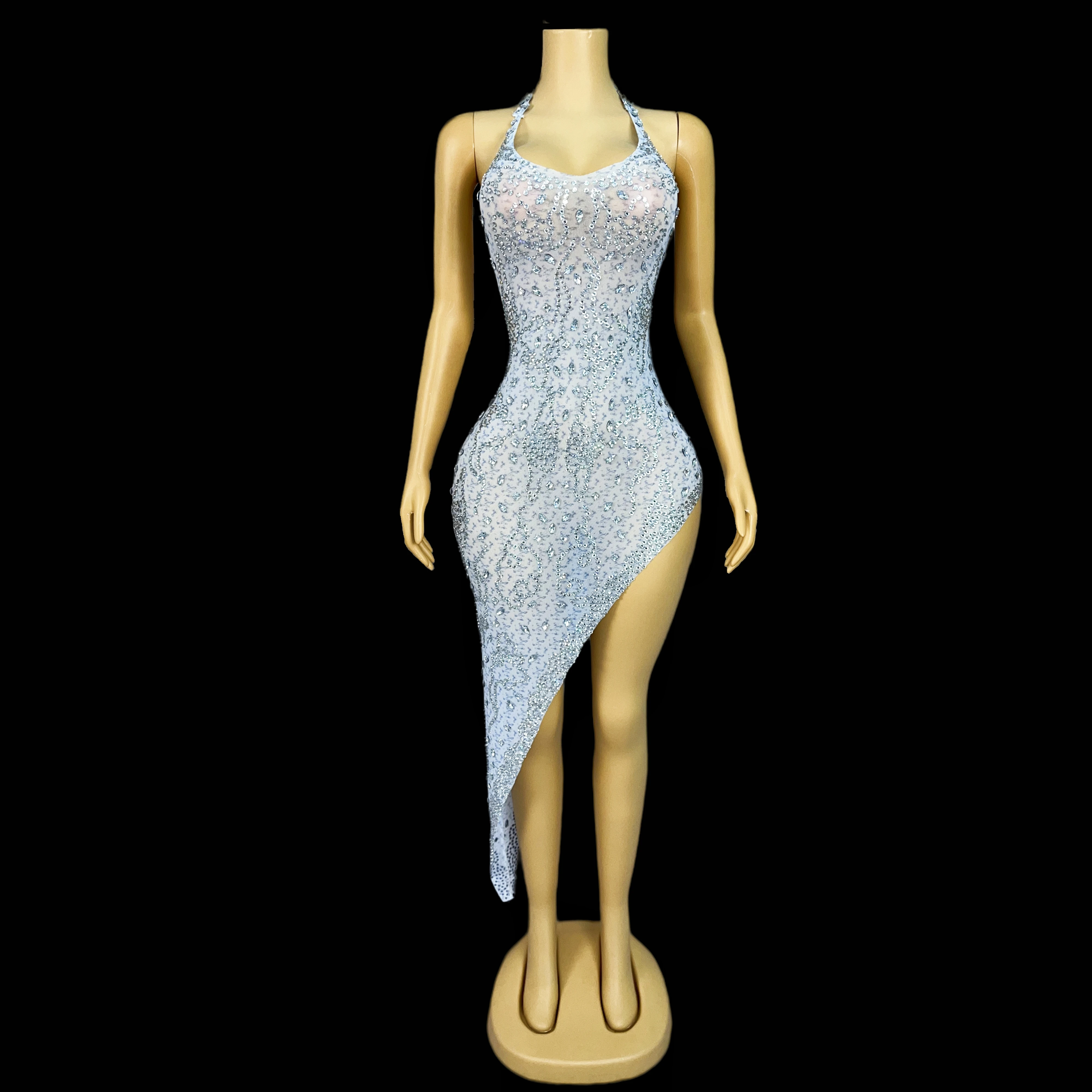Irregular design skirt halterneck backless shiny rhinestone dress elegant ladies party evening fashion show prom outfits Xingyue
Irregular design skirt halterneck backless shiny rhinestone dress elegant ladies party evening fashion show prom outfits Xingyue