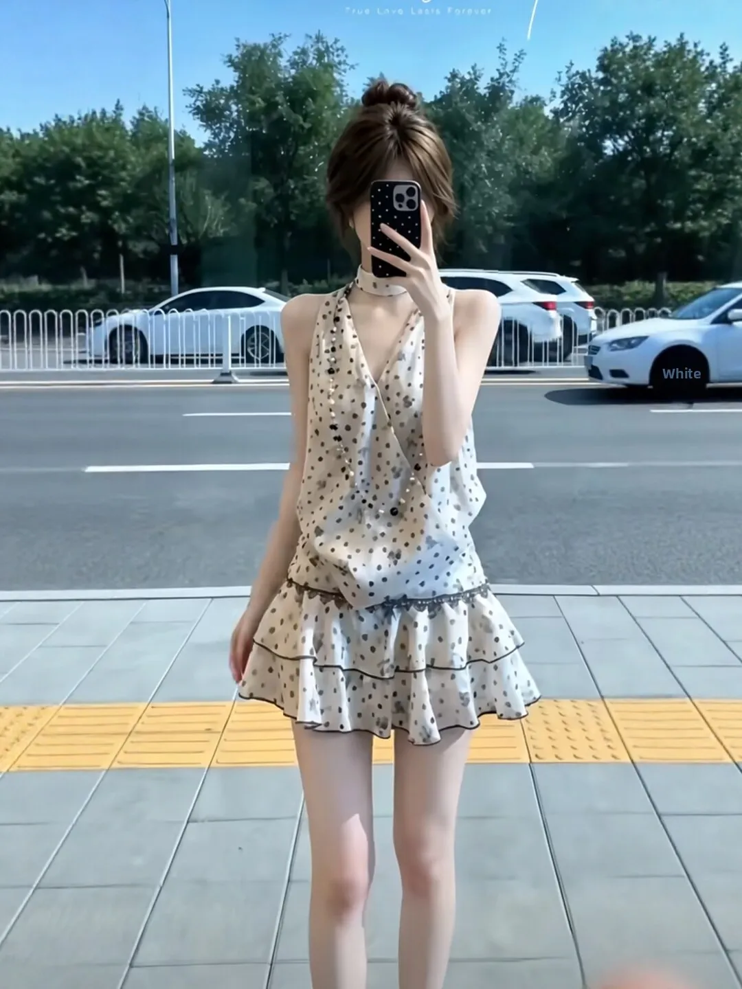 Summer Fashion plus Size Women's Polka Dot Sleeveless Top And High Waist Skirt Set Sweet And Gentle Style Casual Wear
Summer Fashion plus Size Women's Polka Dot Sleeveless Top And High Waist Skirt Set Sweet And Gentle Style Casual Wear