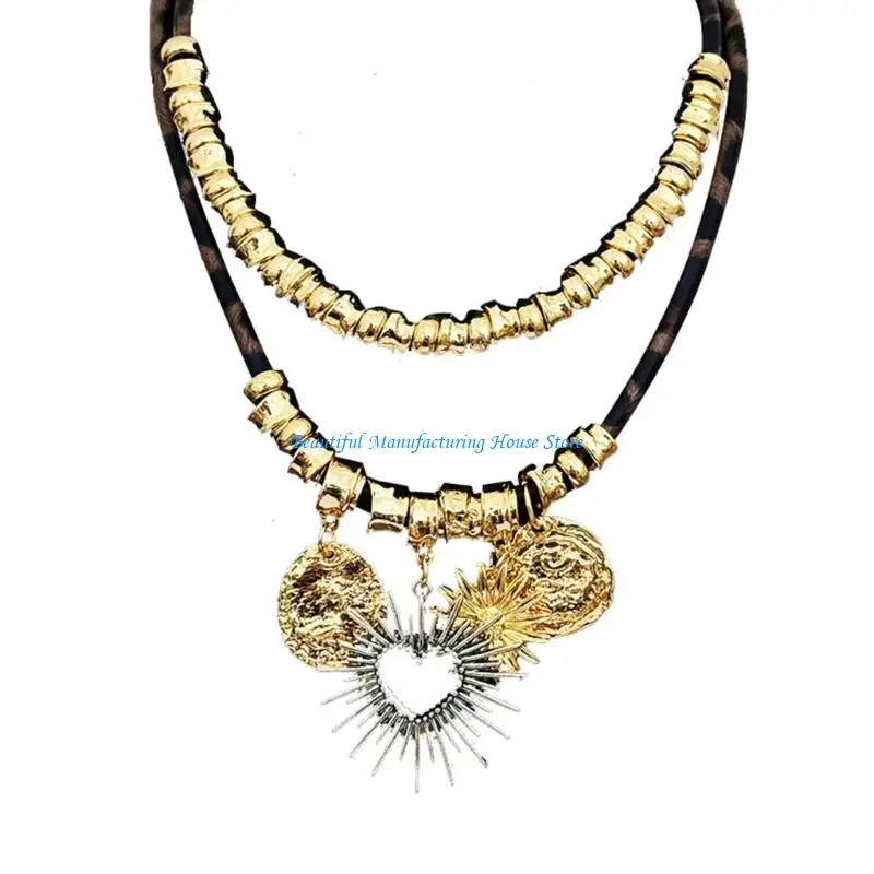 E56A Sturdy Alloy Necklace Featuring Stackable Chains and Artistics Hollow Heart Pendant for Trendy Looks
E56A Sturdy Alloy Necklace Featuring Stackable Chains and Artistics Hollow Heart Pendant for Trendy Looks