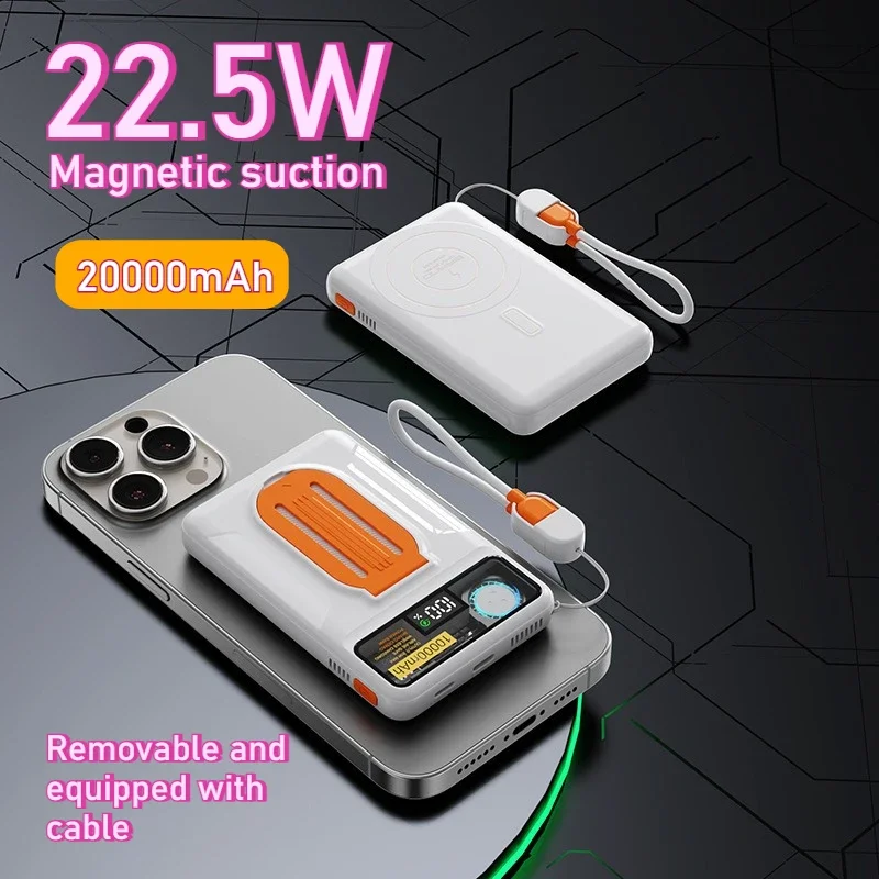 Portable22.5W Wireless Magnetic Power Bank 20000mAh Large Capacity Fast Charger External Battery for IPhone Huawei Samsung
Portable22.5W Wireless Magnetic Power Bank 20000mAh Large Capacity Fast Charger External Battery for IPhone Huawei Samsung