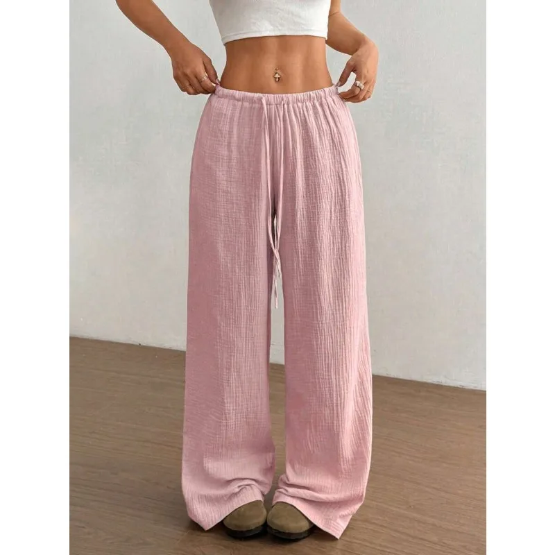 Women's Elegant Versatile Elastic Waist Comfortable Casual Pant Slightly Elastic Simple Solid Color High Waist Wide-leg Pants
Women's Elegant Versatile Elastic Waist Comfortable Casual Pant Slightly Elastic Simple Solid Color High Waist Wide-leg Pants