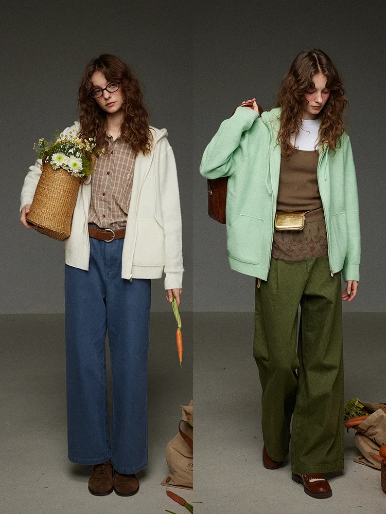 TNIT Retro Two-Color Zipper Hooded Knitted Open Cardigan Women's Loose Casual Spring Top Comfortable Loose Long Sve Knitwear
TNIT Retro Two-Color Zipper Hooded Knitted Open Cardigan Women's Loose Casual Spring Top Comfortable Loose Long Sve Knitwear