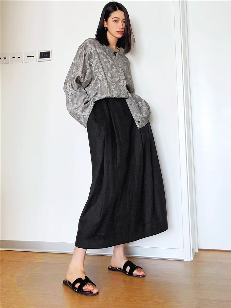 High Waist Linen Asymmetrical Skirt for Women Posterior Slit Pear aped Body Street Sle Casual Pure Color A-Line Skirt
High Waist Linen Asymmetrical Skirt for Women Posterior Slit Pear aped Body Street Sle Casual Pure Color A-Line Skirt