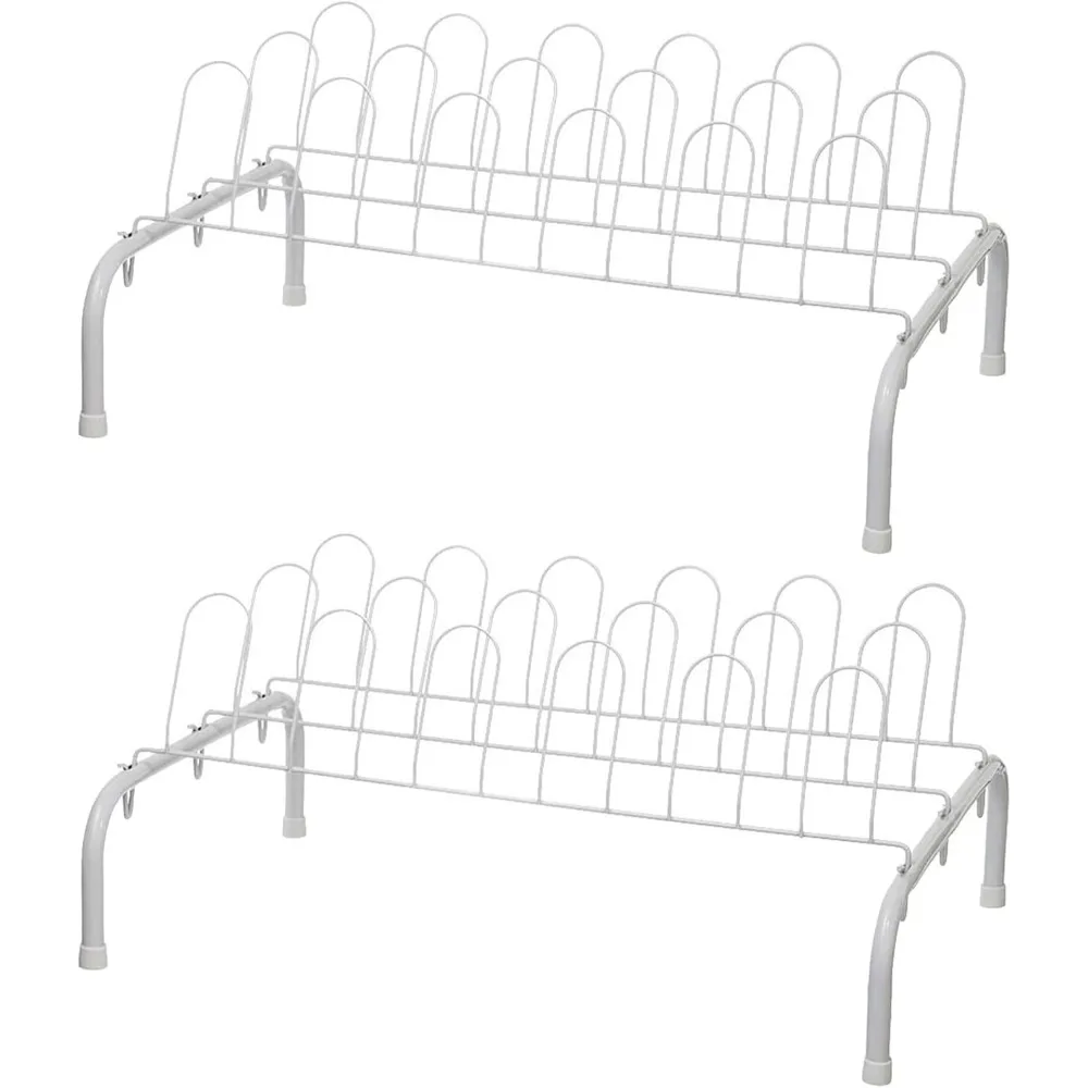 1039 Heavy Duty Lightweight 9 Pair Freestanding Wire Shoe Rack Organizer for Closet, Hallway, or Entryway, White (2 Pack)
1039 Heavy Duty Lightweight 9 Pair Freestanding Wire Shoe Rack Organizer for Closet, Hallway, or Entryway, White (2 Pack)
