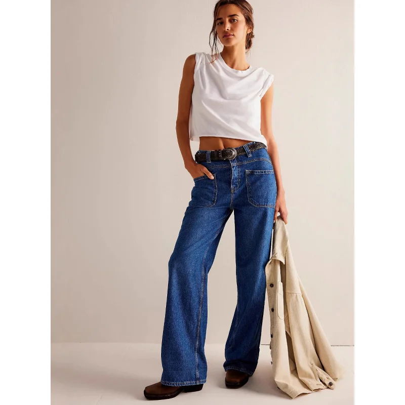 Women's Trendy Washed Wide Leg Jeans Non-Elastic Straight Leg Spring 2026 American Street Style
Women's Trendy Washed Wide Leg Jeans Non-Elastic Straight Leg Spring 2026 American Street Style