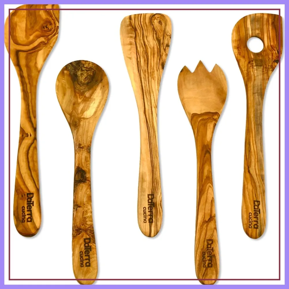 12-Inch Olive Wood Cooking Tools – 5-Piece Wooden Kitchen Utensils Set with Spoons, Spatulas & More
12-Inch Olive Wood Cooking Tools – 5-Piece Wooden Kitchen Utensils Set with Spoons, Spatulas & More