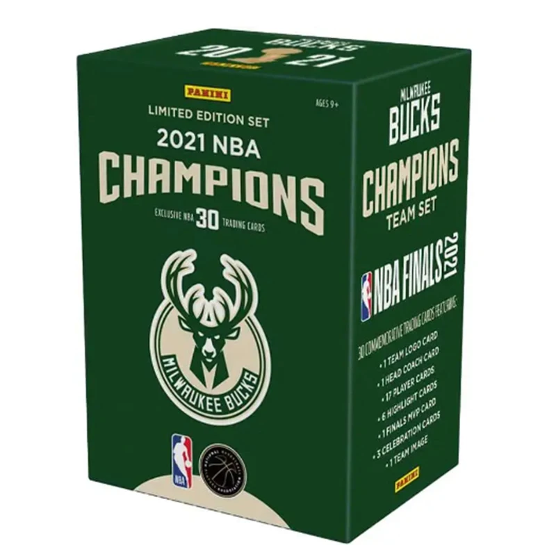 Panini Nba 2021 чемпионы Баскетбольные карты баскетбола Милуоки баксы Набор 30 карт ограниченный выпуск
Panini Nba 2021 чемпионы Баскетбольные карты баскетбола Милуоки баксы Набор 30 карт ограниченный выпуск