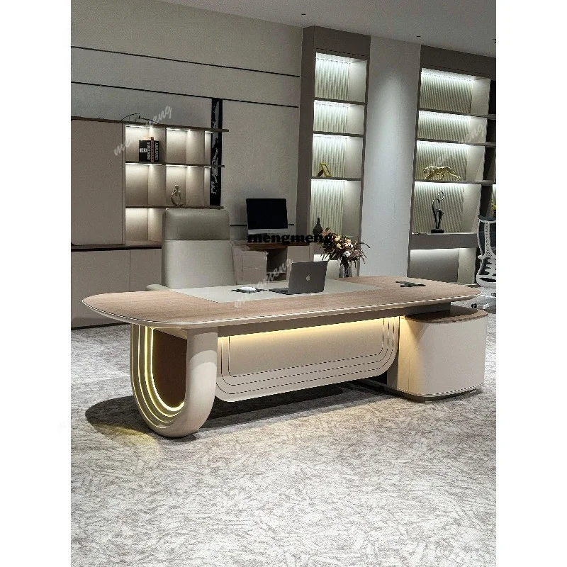 High-end boss table, new modern light luxury desk, chairperson of the president's manager's office desk
High-end boss table, new modern light luxury desk, chairperson of the president's manager's office desk