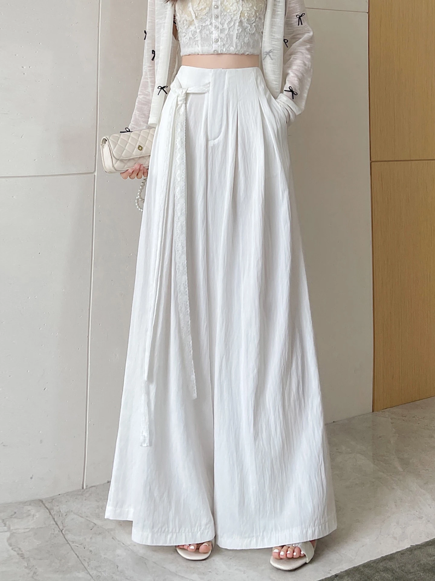 Summer Thin High Waist Wide Leg Pants Women's Cotton Linen Draping Ice Silk Pants Versatile Floor-Length Trouser Skirt
Summer Thin High Waist Wide Leg Pants Women's Cotton Linen Draping Ice Silk Pants Versatile Floor-Length Trouser Skirt