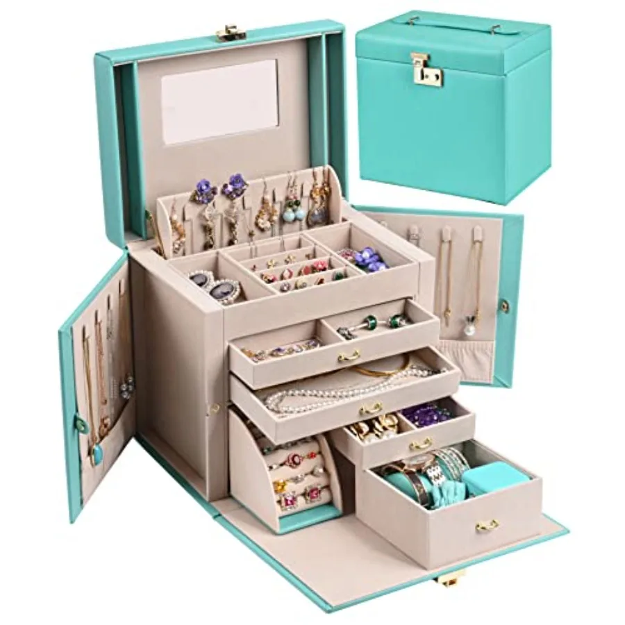 Шкатулка для драгоценностей, роскошный чехол для аксессуаров, органайзер для хранения из искусственной кожи с ручкой-застежкой, зеркальные серьги, ожерелье, подставки для колец, подарок f
Шкатулка для драгоценностей, роскошный чехол для аксессуаров, органайзер для хранения из искусственной кожи с ручкой-застежкой, зеркальные серьги, ожерелье, подставки для колец, подарок f