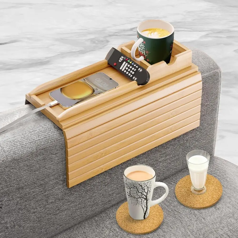 Couch Cup Holder Tray with 2 Cork Coasters, Couch Arm Tray, 2 in 1 Anti-Slip Foldable Sofa Arm Tray, Couch Armrest Table, Anti-S
Couch Cup Holder Tray with 2 Cork Coasters, Couch Arm Tray, 2 in 1 Anti-Slip Foldable Sofa Arm Tray, Couch Armrest Table, Anti-S