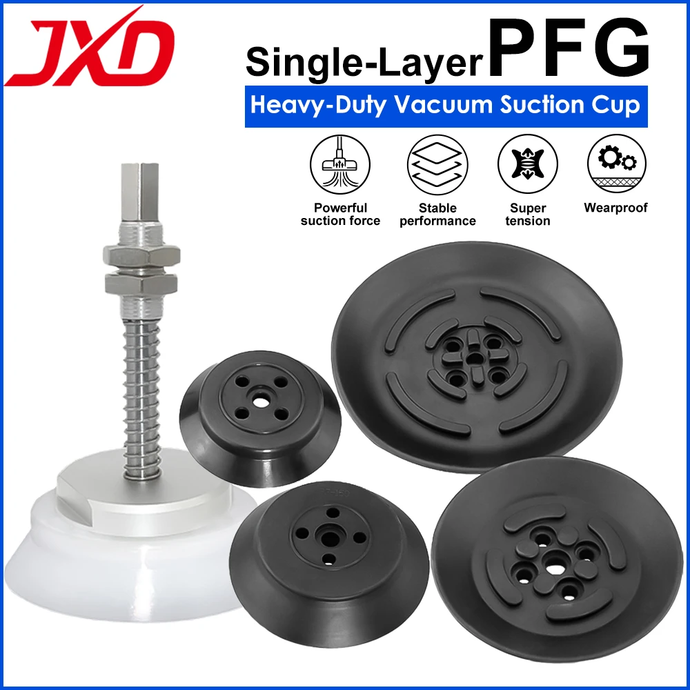 JXD Industrial Heavy-Duty Silicone Rubber High-Strength Suction Cup PFG-60/70/80/100/120/150/200/250 Anti-Static Suction Nozzle
JXD Industrial Heavy-Duty Silicone Rubber High-Strength Suction Cup PFG-60/70/80/100/120/150/200/250 Anti-Static Suction Nozzle