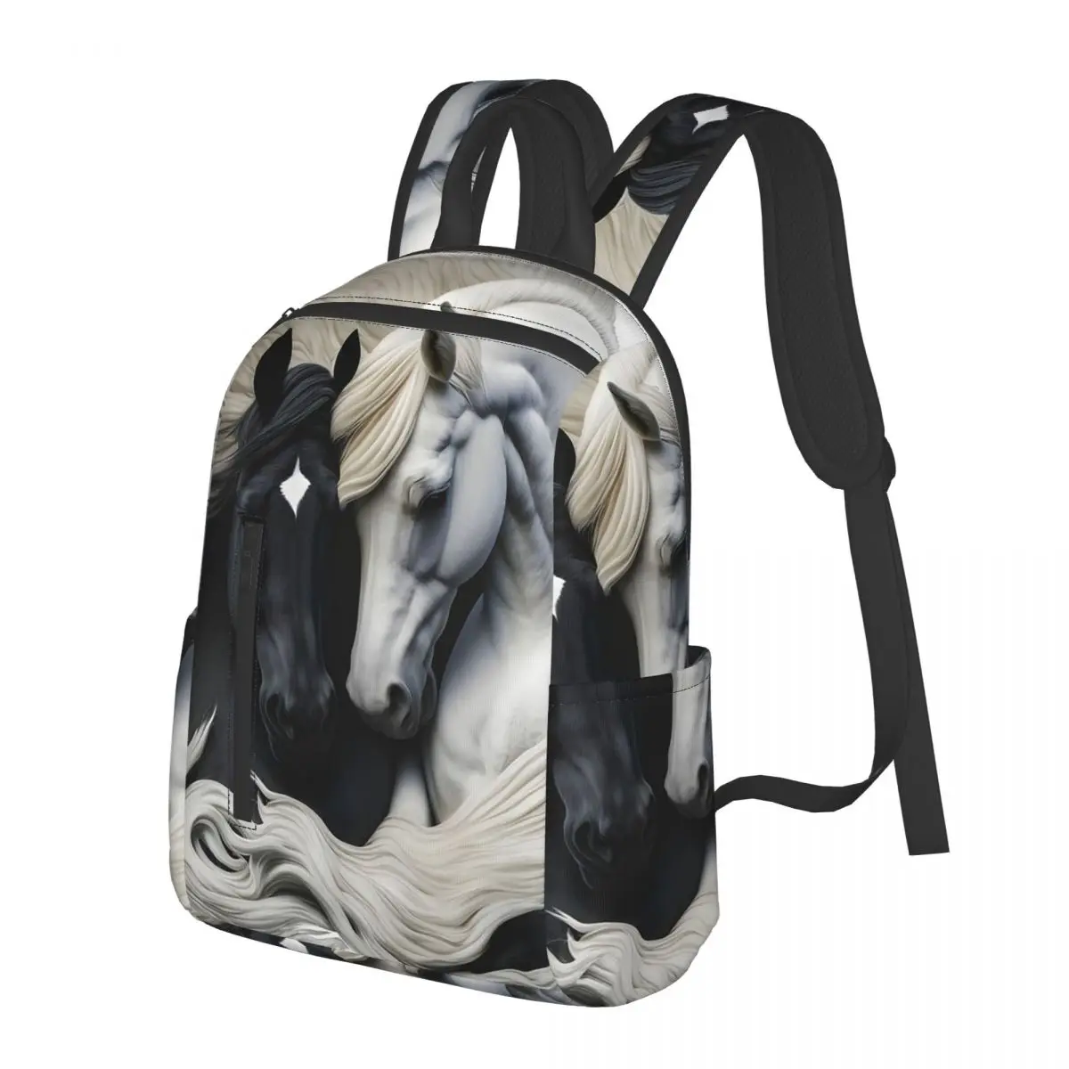 White Horse And Black Horse Watercolor Art Student Backpack School Bag Hiking Travel Daypack for Men Women Bookbag Shoulder Bags
White Horse And Black Horse Watercolor Art Student Backpack School Bag Hiking Travel Daypack for Men Women Bookbag Shoulder Bags