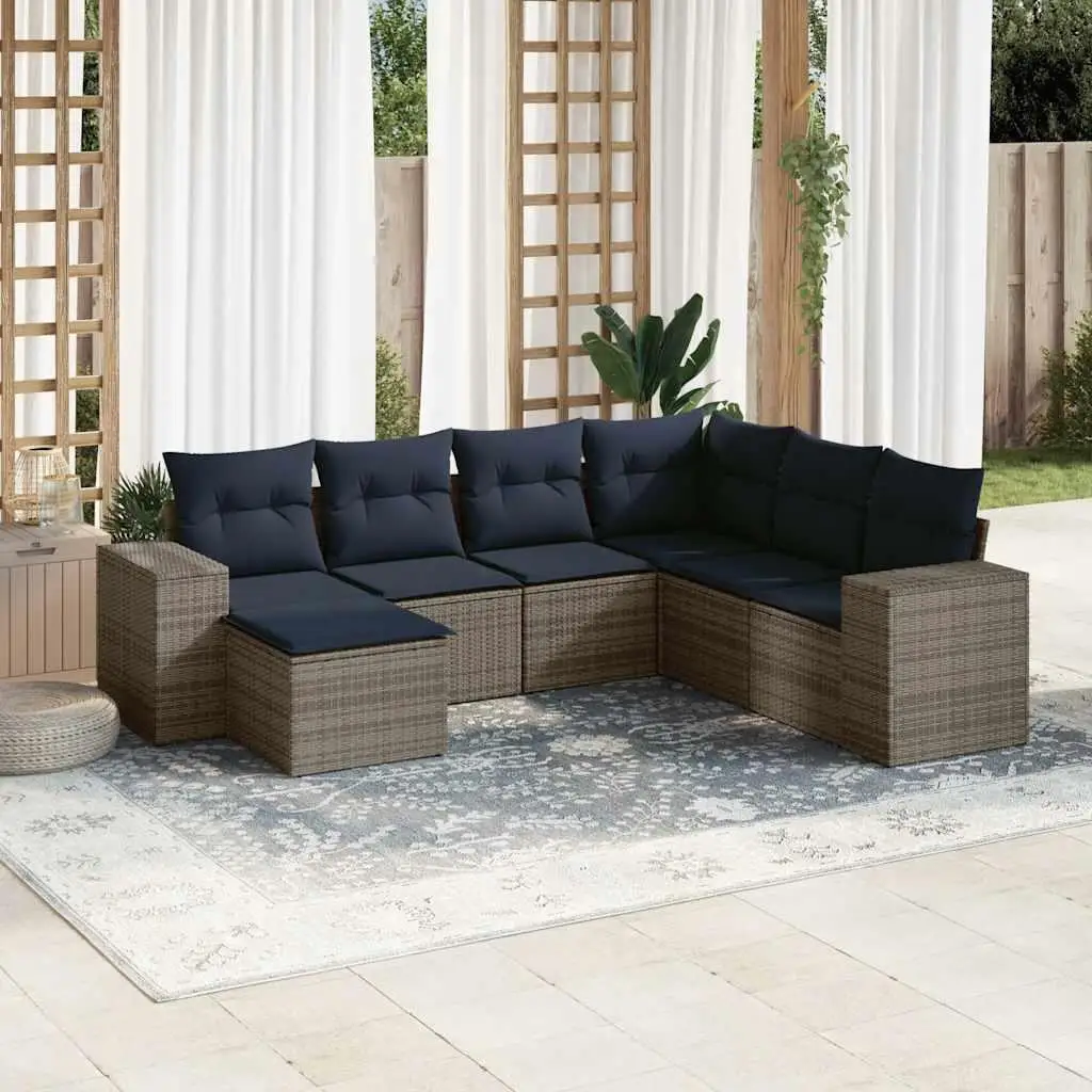 7 Piece Outdoor Rattan Patio Sofa Set with Cushions Gray Wicker Furniture Garden Lounge
7 Piece Outdoor Rattan Patio Sofa Set with Cushions Gray Wicker Furniture Garden Lounge