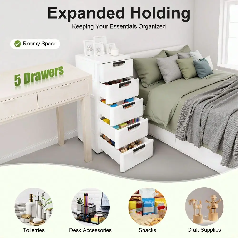 Drawers Dresser Storage Cabinet With Wheels,5 Drawer Stackable Vertical Clothes Storage Tower,Organizer Unit For Bathroom Entry
Drawers Dresser Storage Cabinet With Wheels,5 Drawer Stackable Vertical Clothes Storage Tower,Organizer Unit For Bathroom Entry