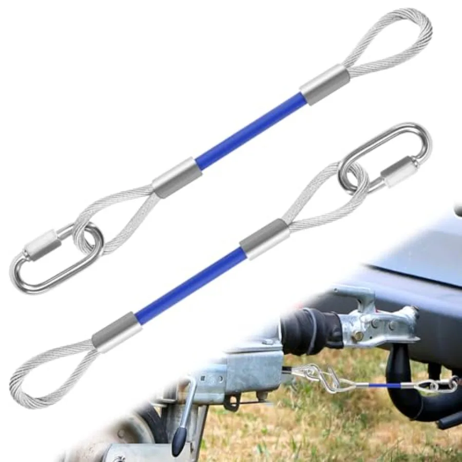 2 упаковки безопасных буксировочных кабелей для прицепа с 12-дюймовым удлинителем и предохранительными защелками для безопасных соединений буксирного стержня Идеально подходит 
2 упаковки безопасных буксировочных кабелей для прицепа с 12-дюймовым удлинителем и предохранительными защелками для безопасных соединений буксирного стержня Идеально подходит