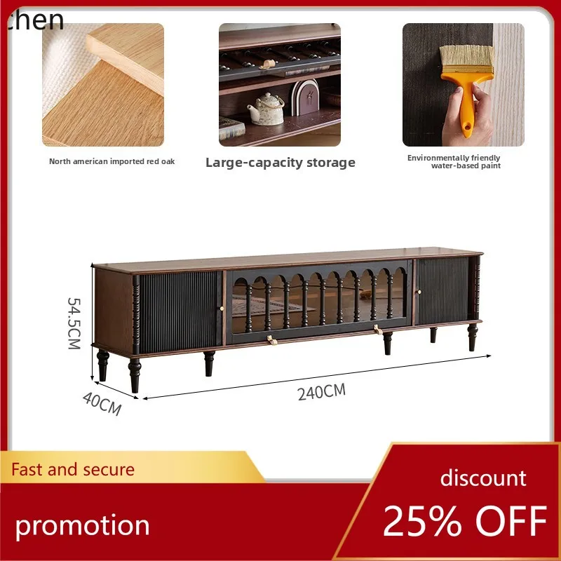 CZ French Vintage Style Red Oak TV Cabinet Retro Living Room Home Small Apartment Solid Wood Storage Cabinet
CZ French Vintage Style Red Oak TV Cabinet Retro Living Room Home Small Apartment Solid Wood Storage Cabinet