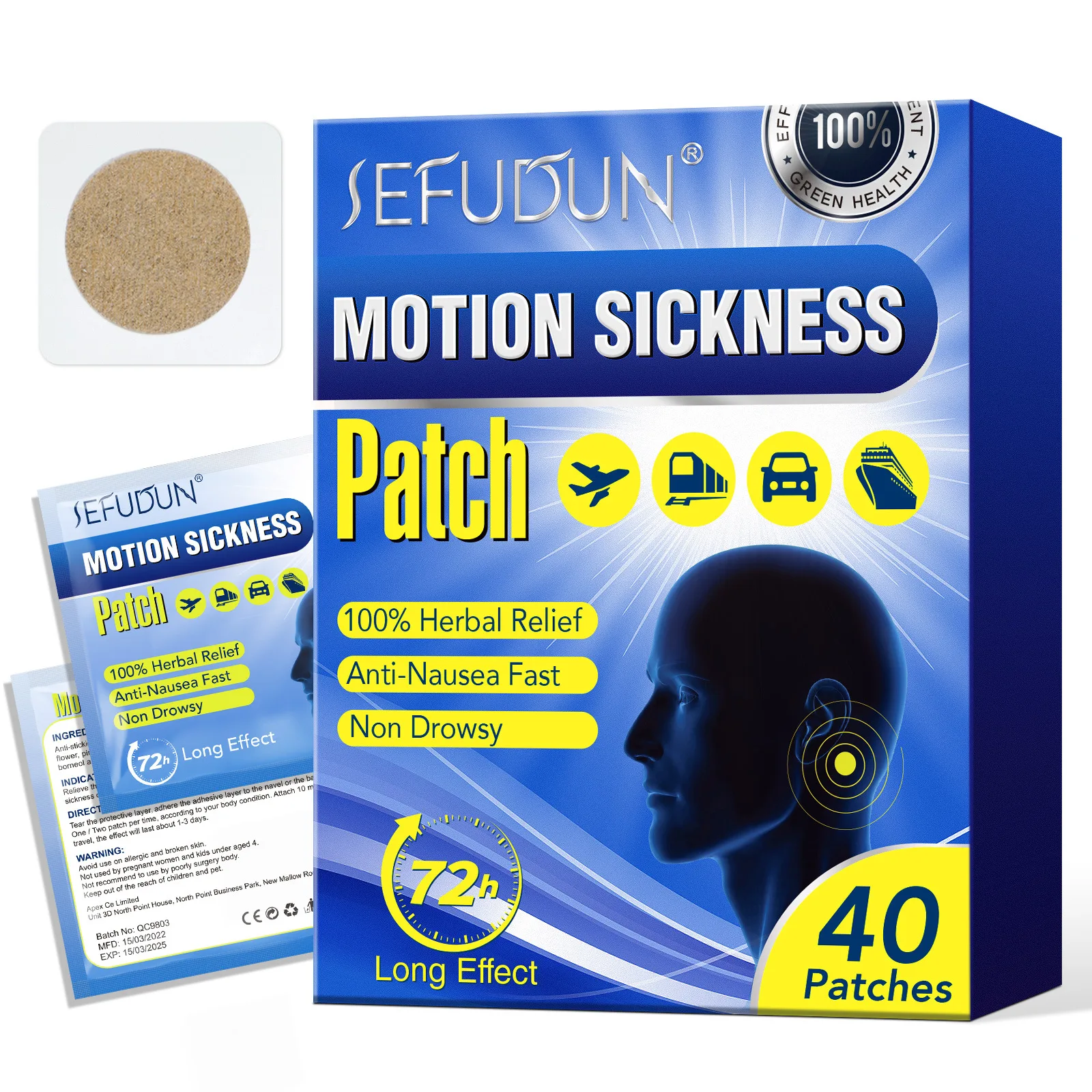 40/80pcs Motion Ear Sickness Dizziness Patches Seasickness Patches No Side Effects Suitable For Traveling By Car Ship Airplane
40/80pcs Motion Ear Sickness Dizziness Patches Seasickness Patches No Side Effects Suitable For Traveling By Car Ship Airplane