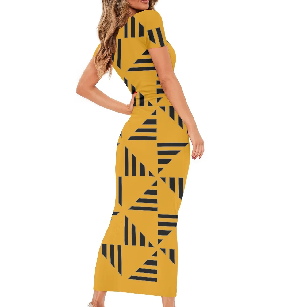 2022 Women Dresses Stripe Printing Sexy Female yellow Clothing Dress Round Neck Short Sleeves Girl Beach Casual Dress
2022 Women Dresses Stripe Printing Sexy Female yellow Clothing Dress Round Neck Short Sleeves Girl Beach Casual Dress