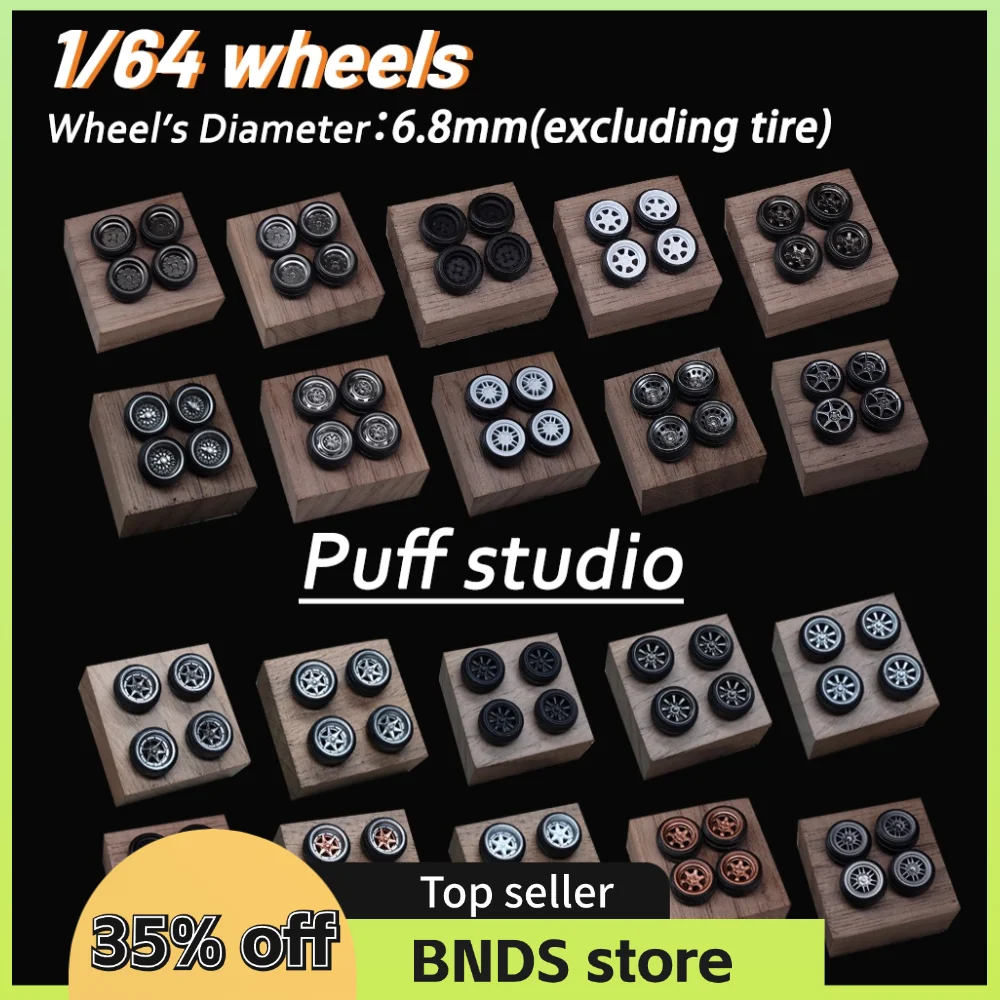 PUFF 1/64 Model Cars Resin Wheels with Rubber Tires Refitting Parts For Model Sports Vehicle Tomica JDM
PUFF 1/64 Model Cars Resin Wheels with Rubber Tires Refitting Parts For Model Sports Vehicle Tomica JDM