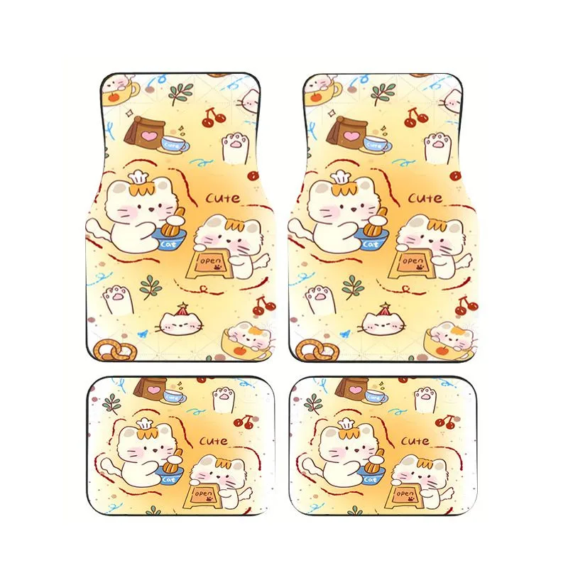 4Pcs Cute Kitchen Cat Print Car Floor Mats Universal Non-slip Waterproof Floor Mats for Car SUV Truck Interior Decor
4Pcs Cute Kitchen Cat Print Car Floor Mats Universal Non-slip Waterproof Floor Mats for Car SUV Truck Interior Decor