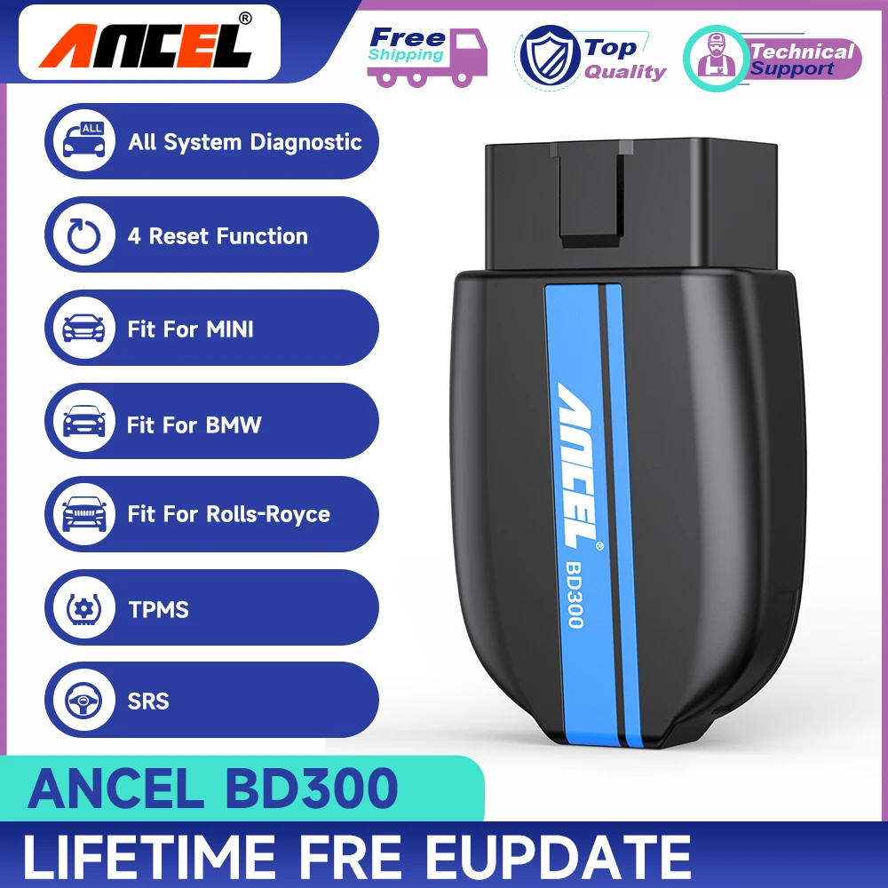 ANCEL BD300 Bluetooth OBD2 Scanner for BMW for MINI for Rolls Royce All System Code Reader EPB Oil Reset Car Diagnostic Tools
ANCEL BD300 Bluetooth OBD2 Scanner for BMW for MINI for Rolls Royce All System Code Reader EPB Oil Reset Car Diagnostic Tools