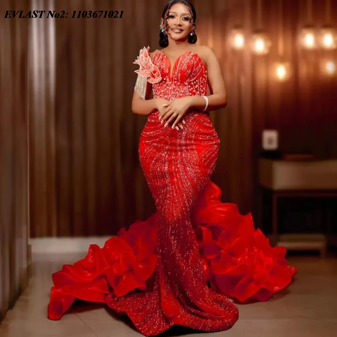 EVLAST Customized Sexy Mermaid Red Crystal Prom Dress Rhinestone Beaded Black Girl Evening Birthday Gown Robe De Soiree SP127
EVLAST Customized Sexy Mermaid Red Crystal Prom Dress Rhinestone Beaded Black Girl Evening Birthday Gown Robe De Soiree SP127