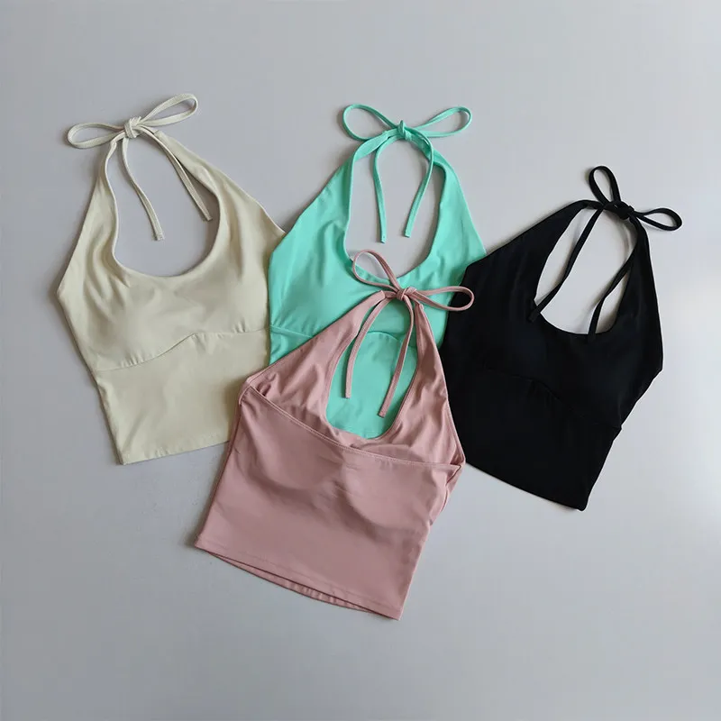 Sexy Halter Neck Yoga Sports Bra Vest Beautiful Back Sling Fixed Gather One Cup Running Women Summer Slimming Gym Outer Tube Top
Sexy Halter Neck Yoga Sports Bra Vest Beautiful Back Sling Fixed Gather One Cup Running Women Summer Slimming Gym Outer Tube Top