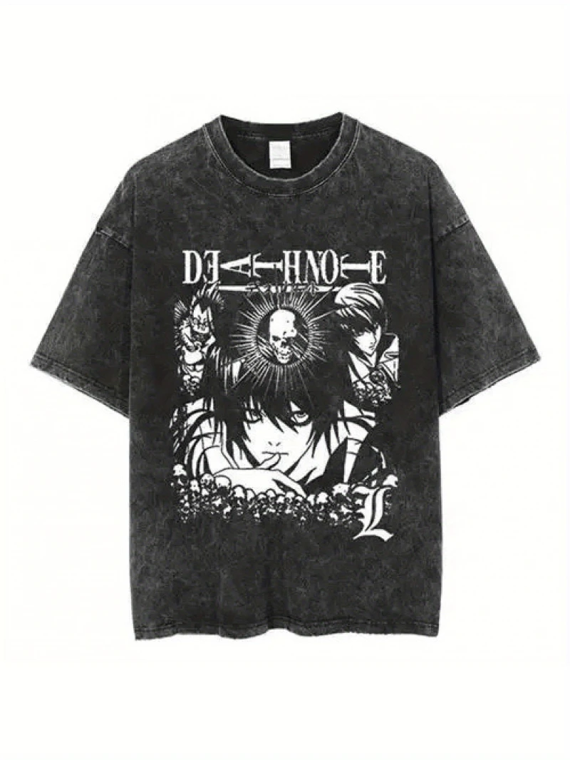 Summer Bestsellers: Japanese Anime Retro Short-sleeved T-shirt, "Death Note" Washable Loose Short-sleeved Top, Y2K Style
Summer Bestsellers: Japanese Anime Retro Short-sleeved T-shirt, "Death Note" Washable Loose Short-sleeved Top, Y2K Style