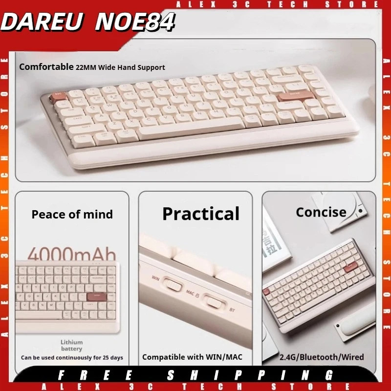 DAREU NEO84 низкопрофильный переключатель, механическая клавиатура, 2,4G, 4000 мАч, аккумулятор, колпачки для клавиш из ПБТ, прокладка с возможностью горячей замены, структура для офиса WIN & MAC
DAREU NEO84 низкопрофильный переключатель, механическая клавиатура, 2,4G, 4000 мАч, аккумулятор, колпачки для клавиш из ПБТ, прокладка с возможностью горячей замены, структура для офиса WIN & MAC