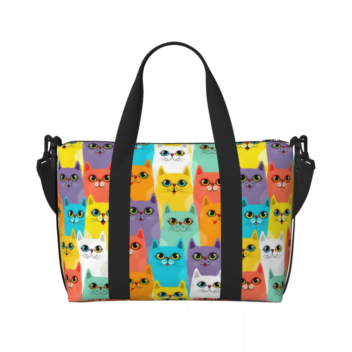 Custom Cartoon Cat Beach Tote Bag for Women Extra Large Gym Carry On Travel Shopping Bags
Custom Cartoon Cat Beach Tote Bag for Women Extra Large Gym Carry On Travel Shopping Bags