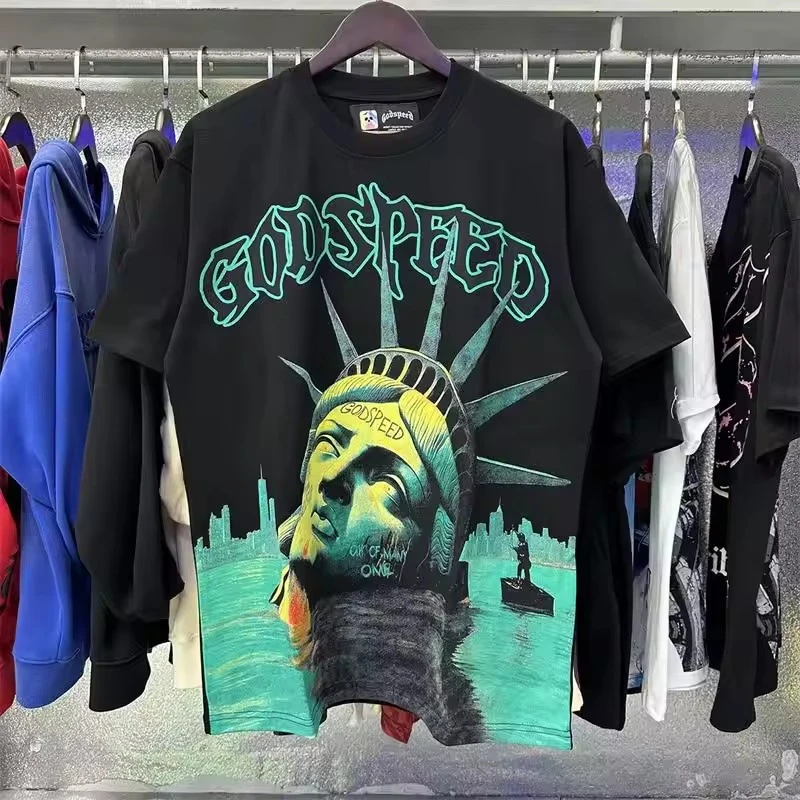 Summer Godspeed T-shirt Men Women Hip Hop Print Vintage O-Neck Short Sleeve GOD SPEED Top Tee Oversize Cotton Shirts
Summer Godspeed T-shirt Men Women Hip Hop Print Vintage O-Neck Short Sleeve GOD SPEED Top Tee Oversize Cotton Shirts