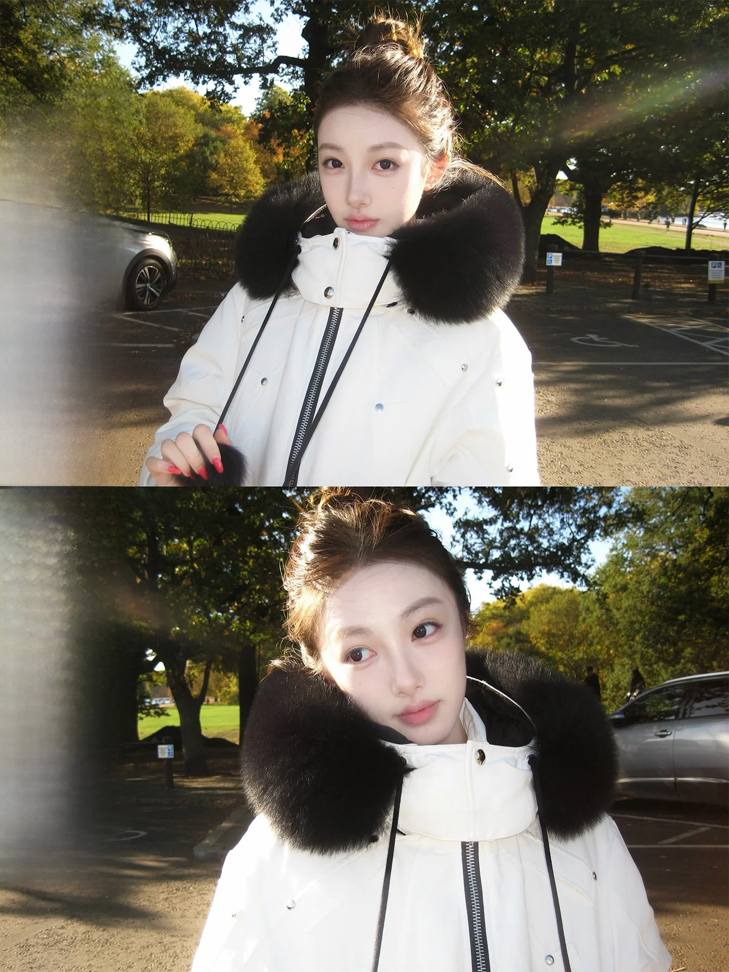 Warmth Duck down Jacket Women's Winter Coat Large Fur Collar Snowy Weather 90 White Duck down Vest Casual Style Regular Fit
Warmth Duck down Jacket Women's Winter Coat Large Fur Collar Snowy Weather 90 White Duck down Vest Casual Style Regular Fit