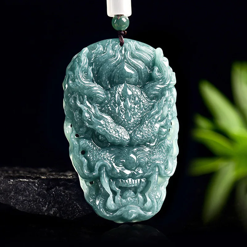 Emerald Real Natural Blue Water Jade Domineering Zodiac Dragon Pendant Necklace Carved Jewelry Fashion Amulet Gifts Certificate
Emerald Real Natural Blue Water Jade Domineering Zodiac Dragon Pendant Necklace Carved Jewelry Fashion Amulet Gifts Certificate