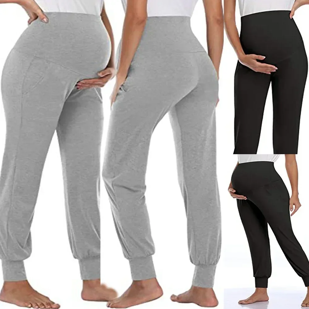 Spring Premama Solid High Waist Strechy Lounge Trousers Maternity Women's Casual Pants Pregnant Women Joggers with Pockets Pants
Spring Premama Solid High Waist Strechy Lounge Trousers Maternity Women's Casual Pants Pregnant Women Joggers with Pockets Pants
