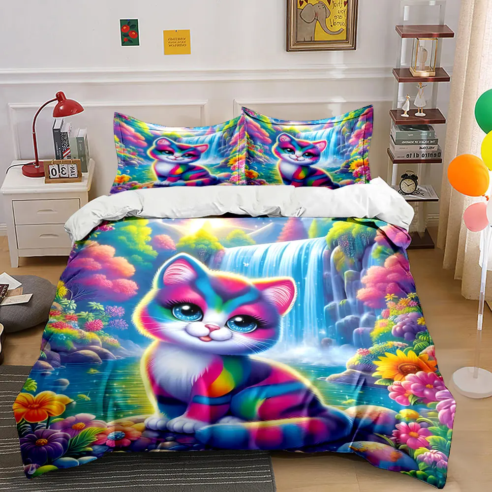 Rainbow cat with dreamy waterfall Print Soft Comfortable Duvet Cover Bedding Set Included 1*Duvet Cover 2*Pillowcases
Rainbow cat with dreamy waterfall Print Soft Comfortable Duvet Cover Bedding Set Included 1*Duvet Cover 2*Pillowcases