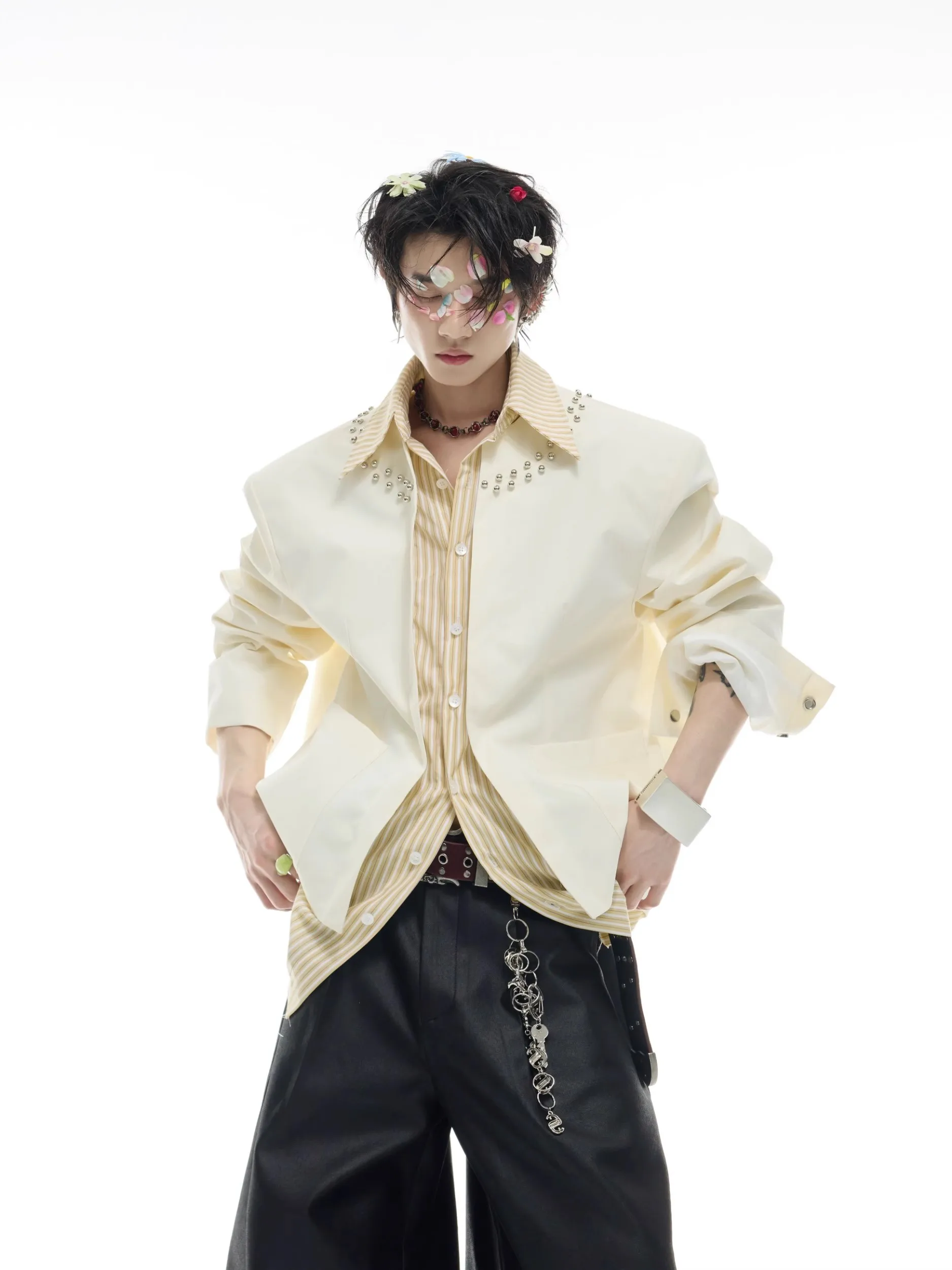 Mauroicardi Spring Autumn Patchwork Color Block Shirt Men Long Sleeve Designer Emo Fake 2 Clothes High Quality Shirts for Men
Mauroicardi Spring Autumn Patchwork Color Block Shirt Men Long Sleeve Designer Emo Fake 2 Clothes High Quality Shirts for Men